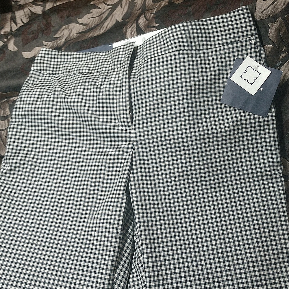 Elegant Checkered Straight Leg Pants